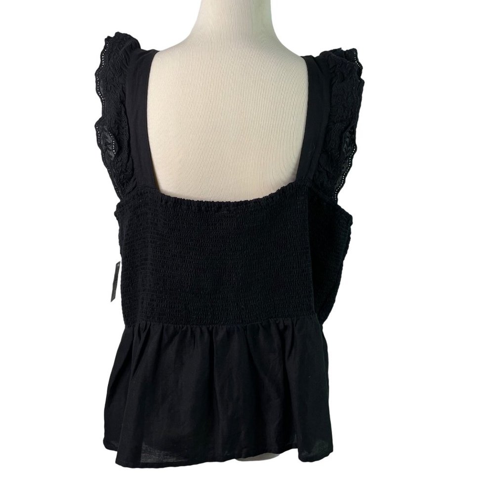 Old Navy Smocked Top Sleeveless Tank Size 2X Black New - Picture 2 of 9